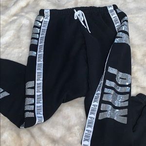 Xs Victoria’s Secret PINK sequin black sweatpants